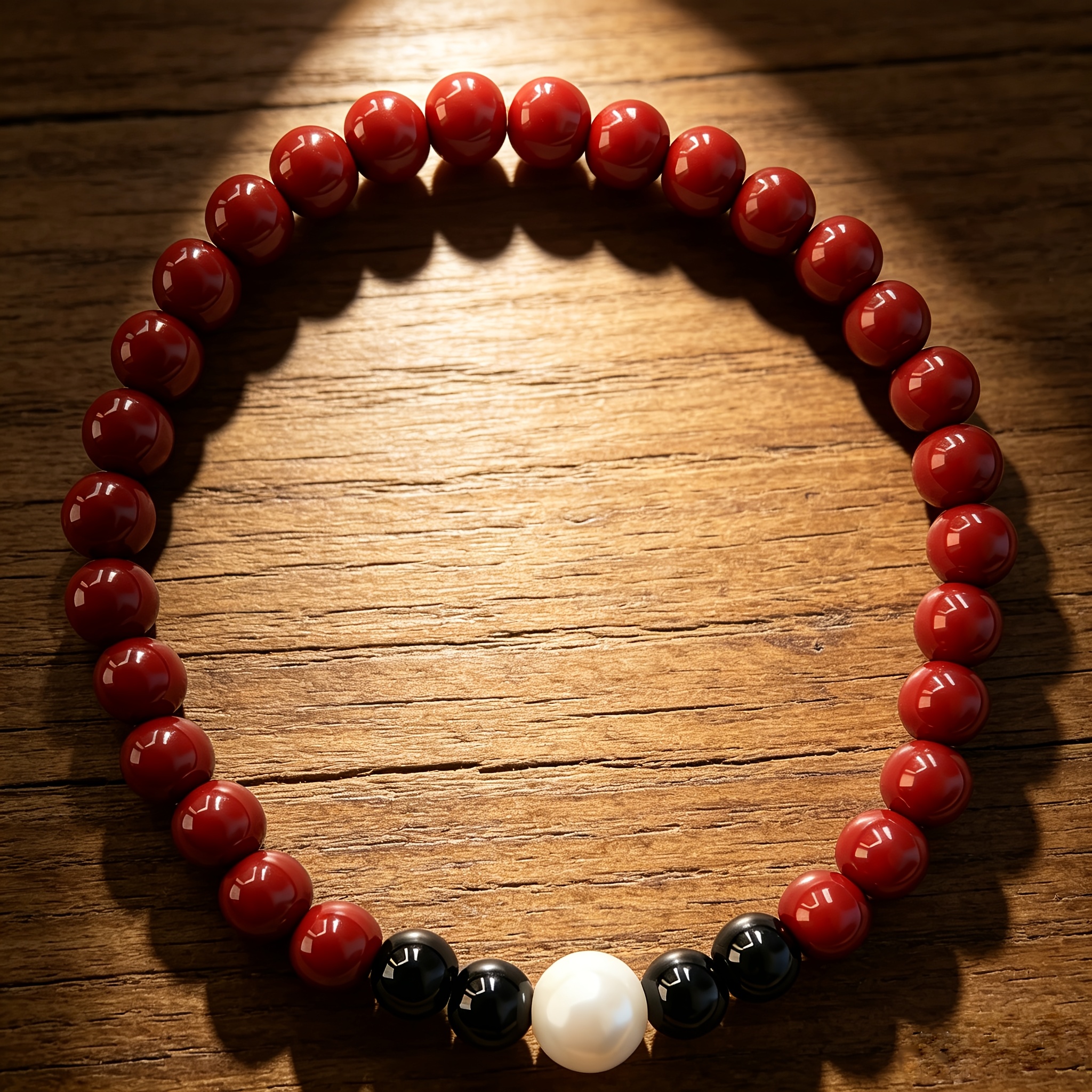 Cinnabar Bead Bracelet, Unisex Amulet for Meditation
