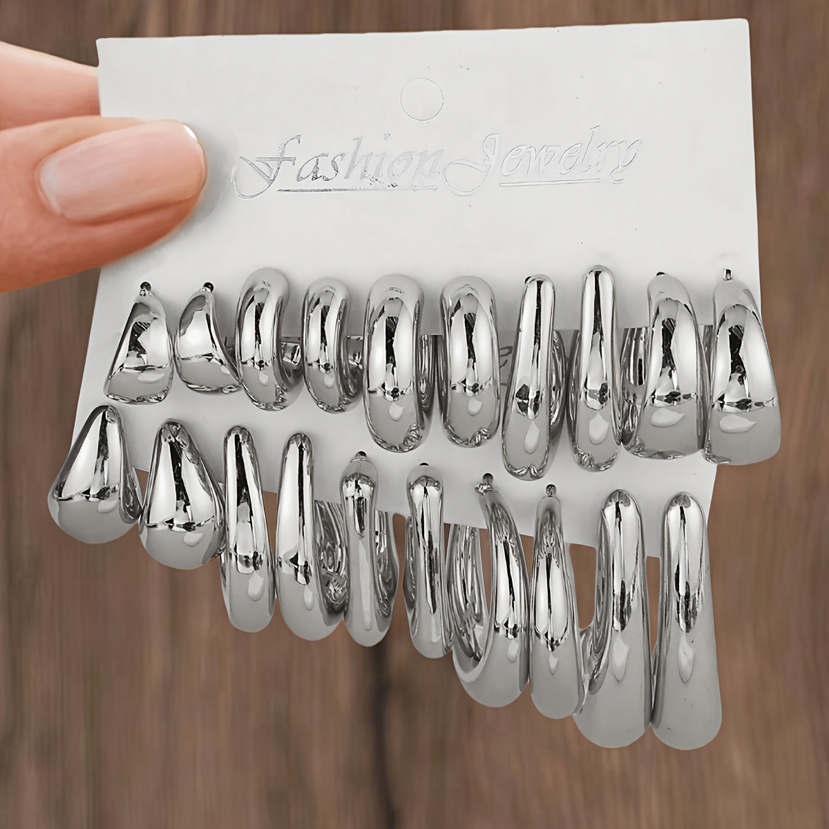 TEMU 20pcs Of Stylish Teardrop Stud Earrings, Easy Geometric Ccb Earring Set For Women, Perfect For Casual Daily Outfits And As Gifts For Parties And Holiday Dates