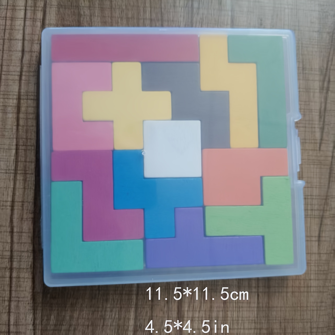 14pcs Wooden Colorful 3D Puzzle Blocks Set, Educational Gift
