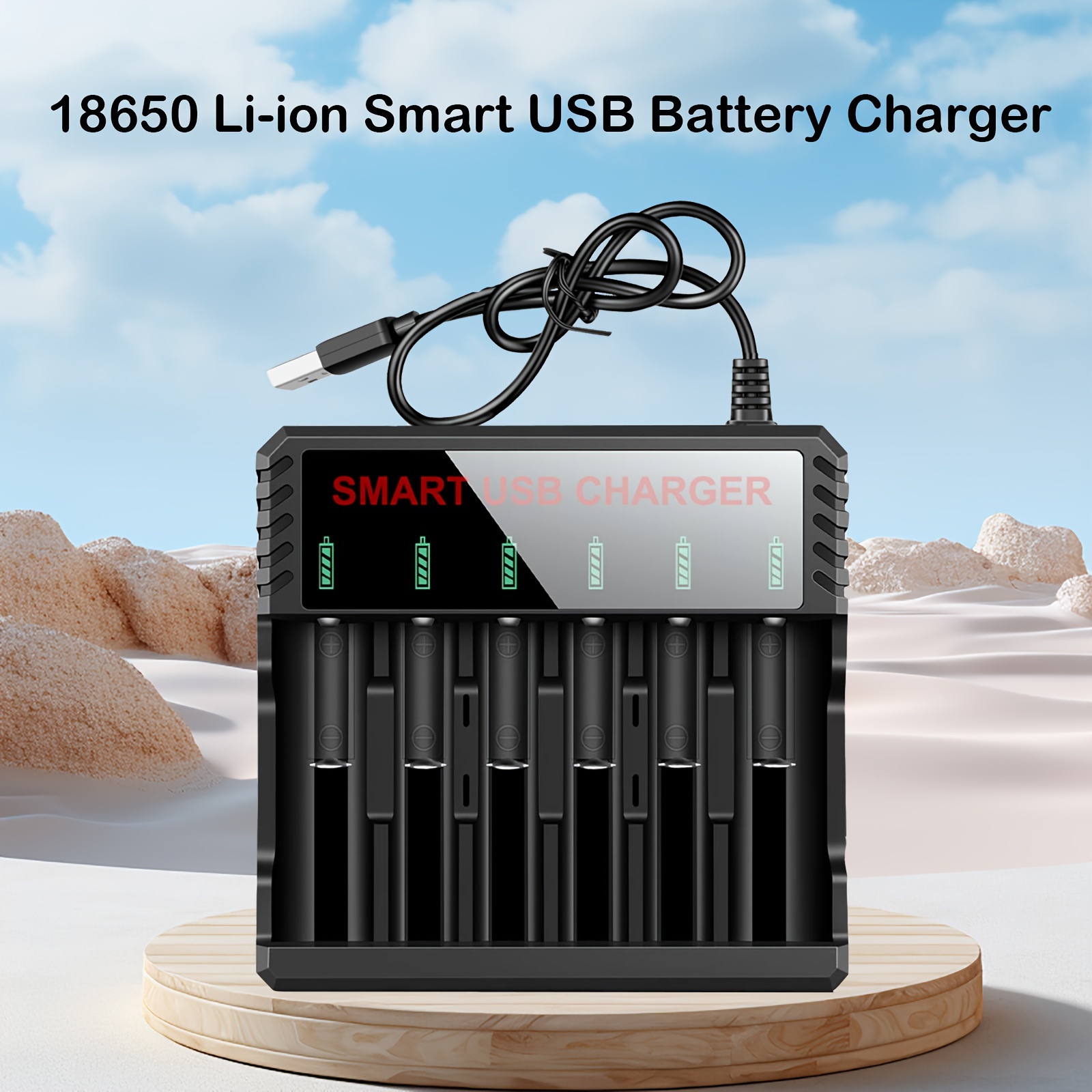 smart vape Vape Battery Charger | 18650 Battery Charger & Power Bank - with Batteries main image 0