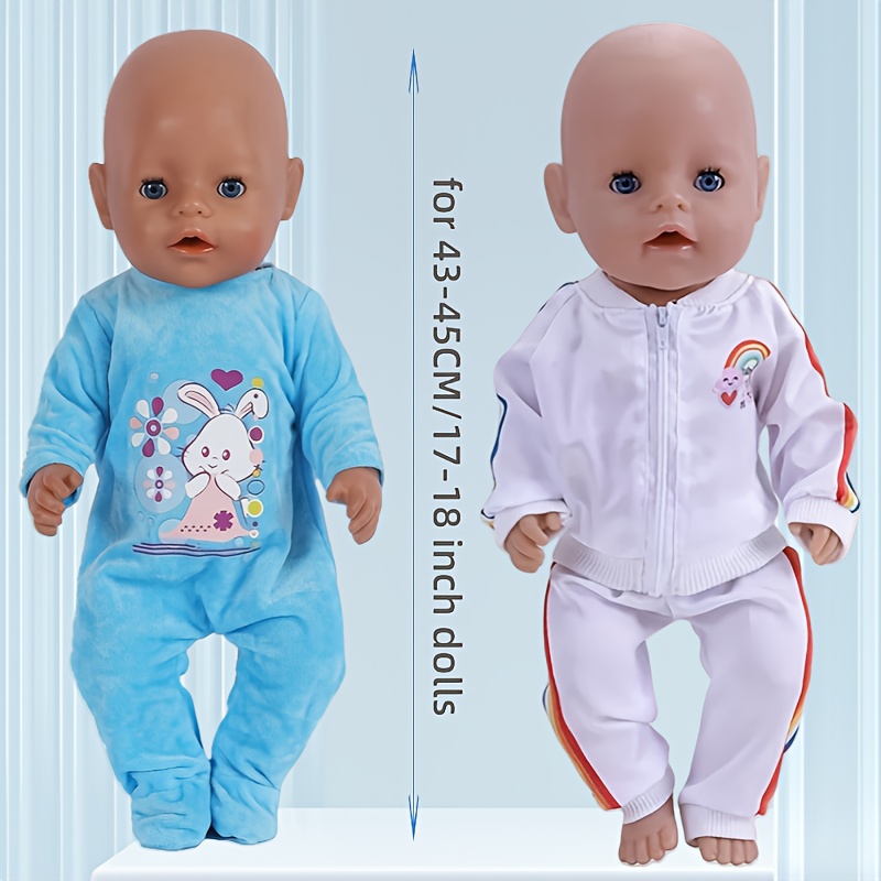Set Abbigliamento Per Bambole 30-45 Cm (12-18 Pollici) - Costume Da Coniglio Rosa Con Zaino E Calzini - 3
