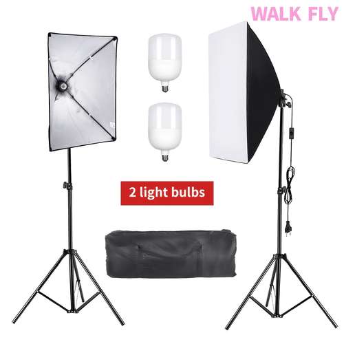 50x70cm softbox lighting kits photography professional with e27 135w photographic bulbs photo studio equipment