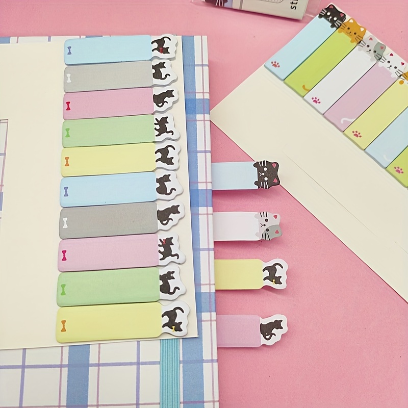 

2pcs Cute Cat Series Notes - Cartoon Design, Rectangular Memo Pads For Organization, Cat Series, Notes, Cute, Memo