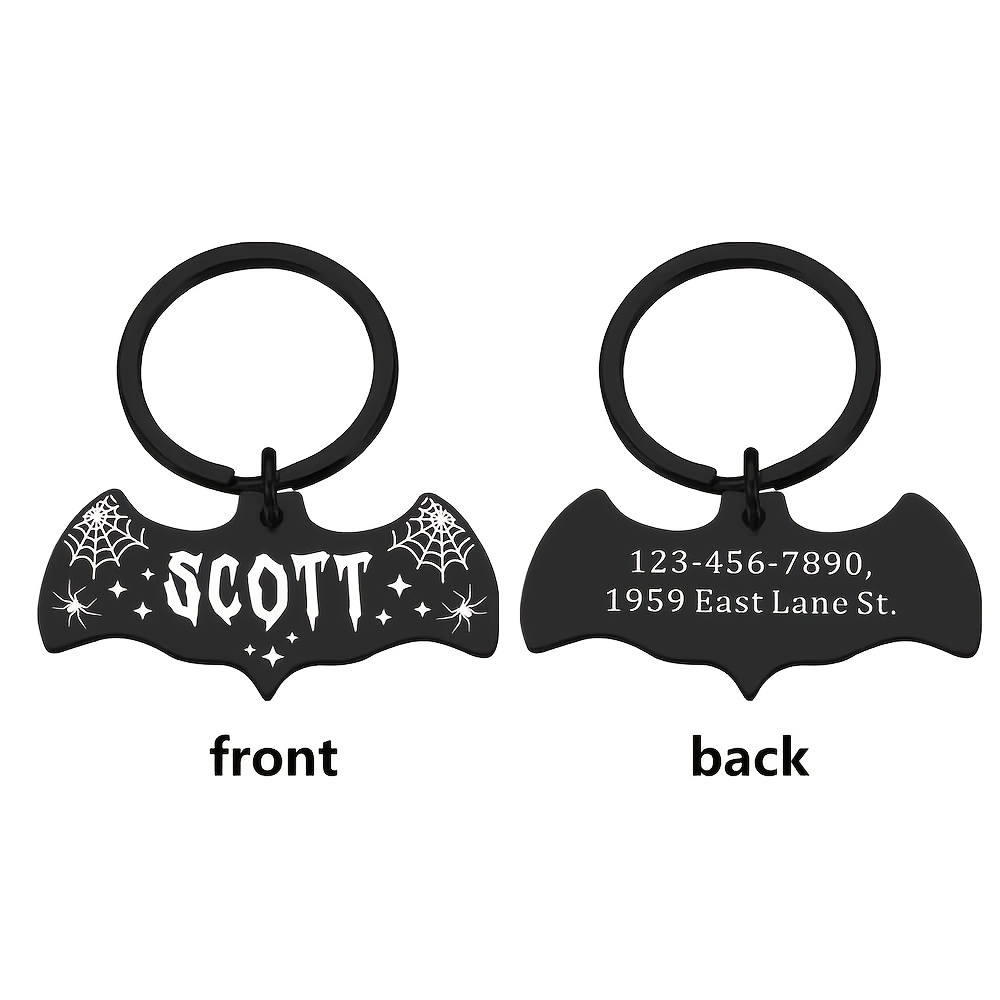 TEMU 1c Customized Double-sided Pet Id Tag, Personalized Dog/cat Id Tag With Halloween , Carved Name And Number, Personalized Anti-loss Collar