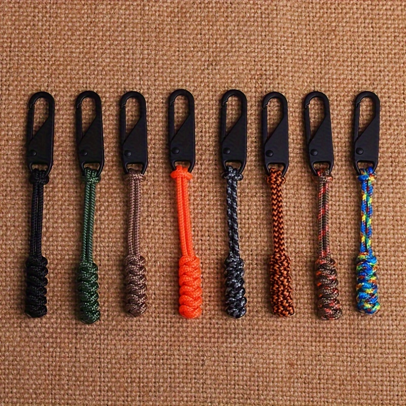 5 Tiranti Per Cerniera Di Ricambio In Paracord Nero | Grandi, A Forma Di T, Antiscivolo | Per Bagagli, Zaini E Giacche