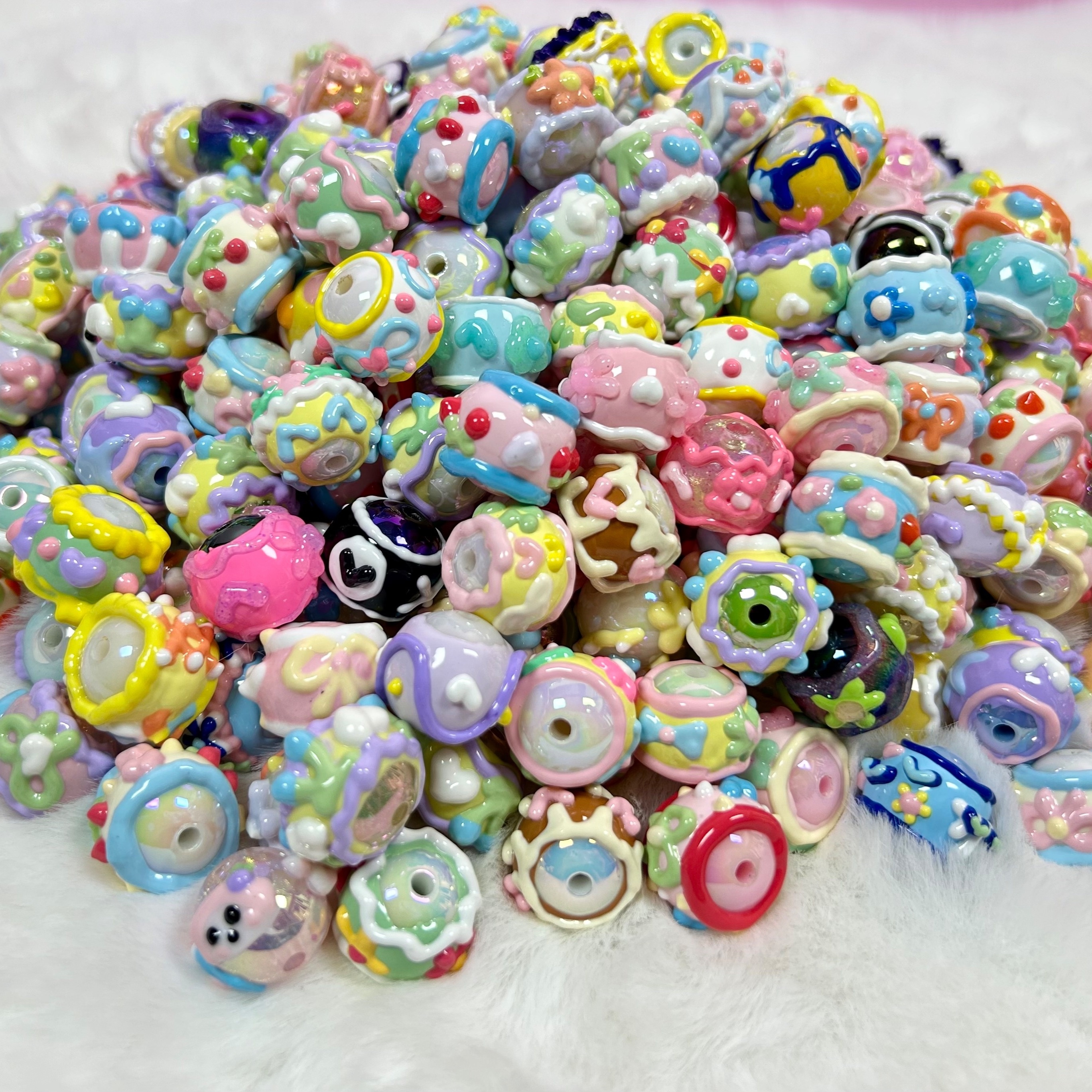 

All Heavy Handpainted Beads Mix Pastel Cute Fruits Keychain Jewelry