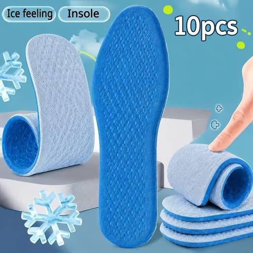 10pcs 5 sets of feel insoles barefoot insoles sweat absorbing moisture wicking soft and comfortable reusable suitable for all types of shoes 5 pairs per set purple blue