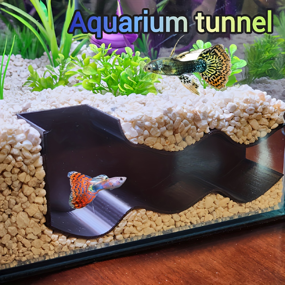 

Fish Hideaway Tunnel - Aquarium Cave Corner View, Durable Abs Material For Aquatic Pets - Fish Tank Decor Underwater Shelter