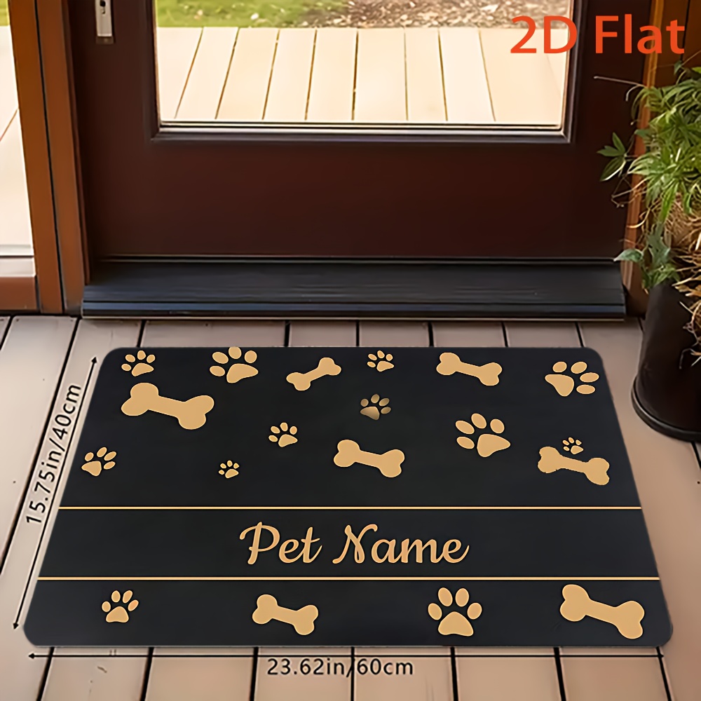 Personalized Doormat with Pet's Name and Paw Print