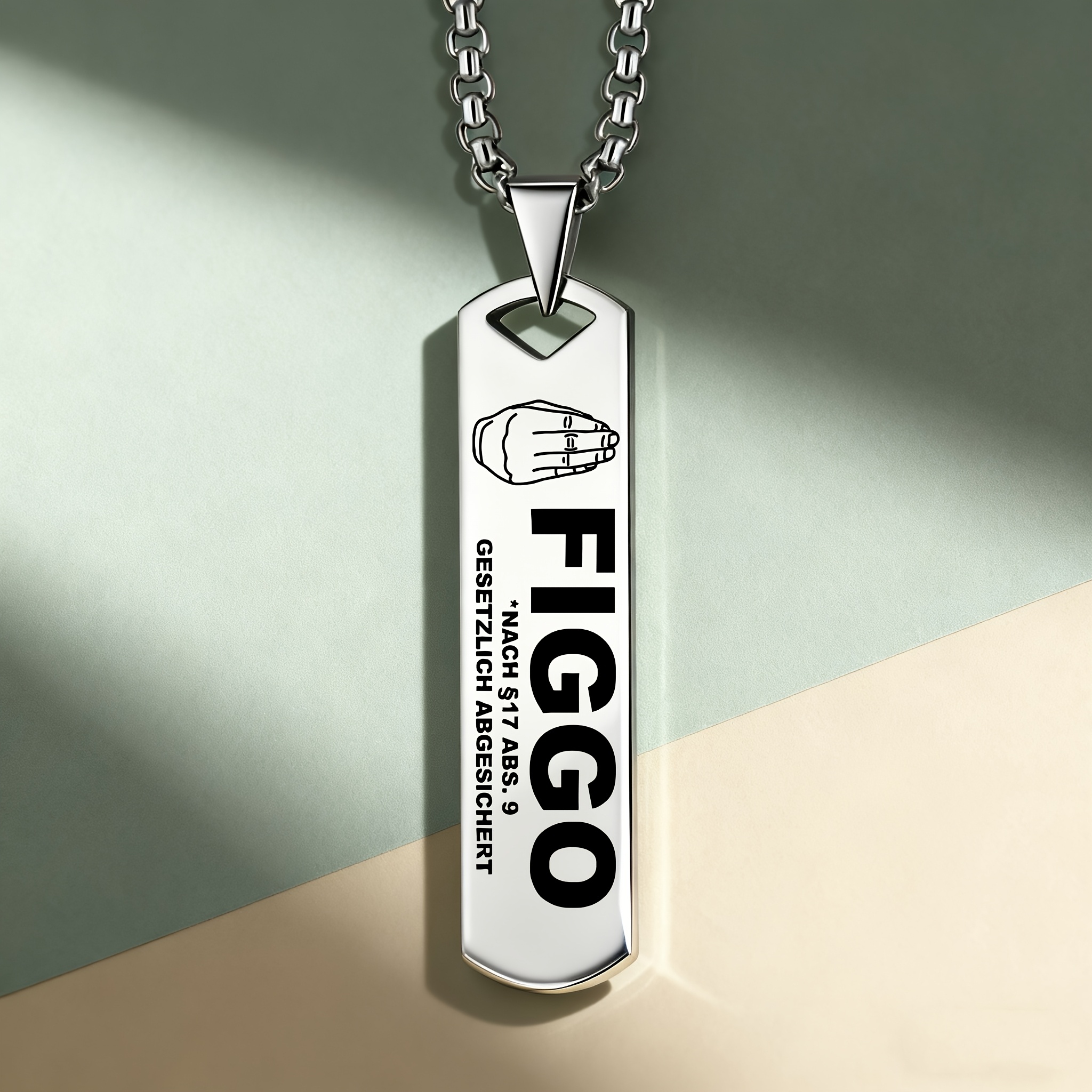 Trendy Hand Gesture Stainless Steel Pendant Necklace, Gift Accessory