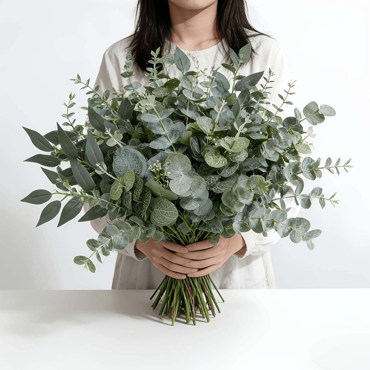 16pcs set of 4 types of artificial mixed eucalyptus leaf branches suitable for indoor and outdoor display   for wedding decorations party centerpieces floral arrangements themed parties birthdays mothers day   ideal for diy