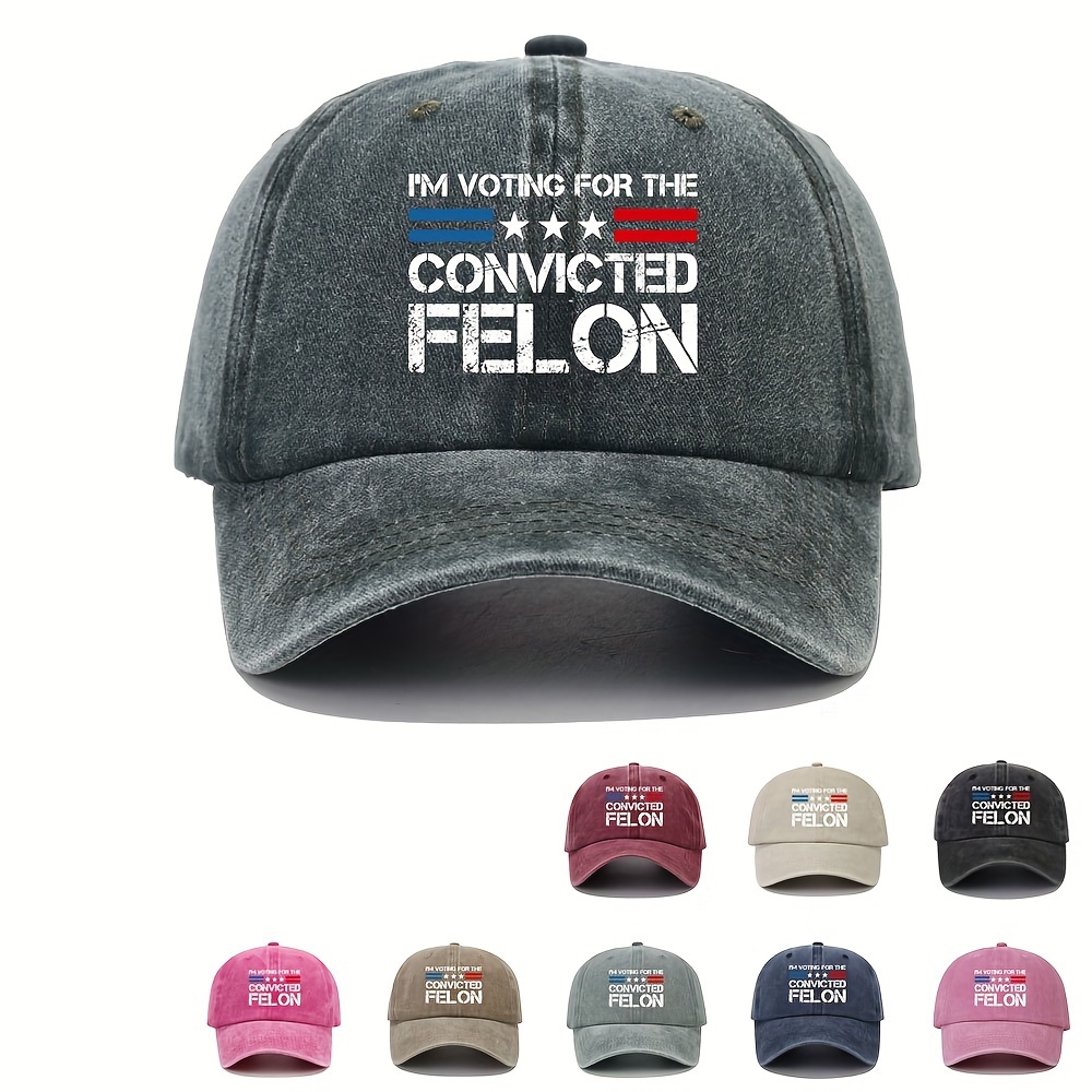 

Cotton Distressed Baseball Cap - Casual Style, "convicted " Print, Adjustable Lightweight Dad Hat For Men And Women, Soft Top Hand Washable Outdoor Sun Hat