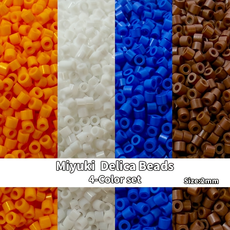 TEMU Delica Beads, 4 Color Set, Total 1884pcs, 471pcs Per Color, Total 20 Grams, 5 Grams Per Color, Size 2mm/0.0787inch, Beads & Bead Assortments,