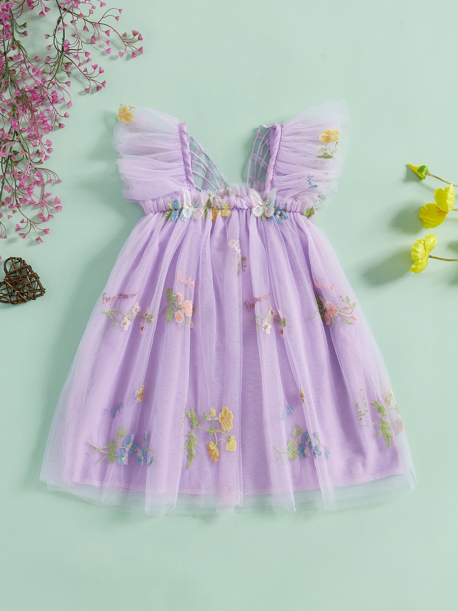 kid girl princess dress ruffle sleeveless square neck 3d - Temu