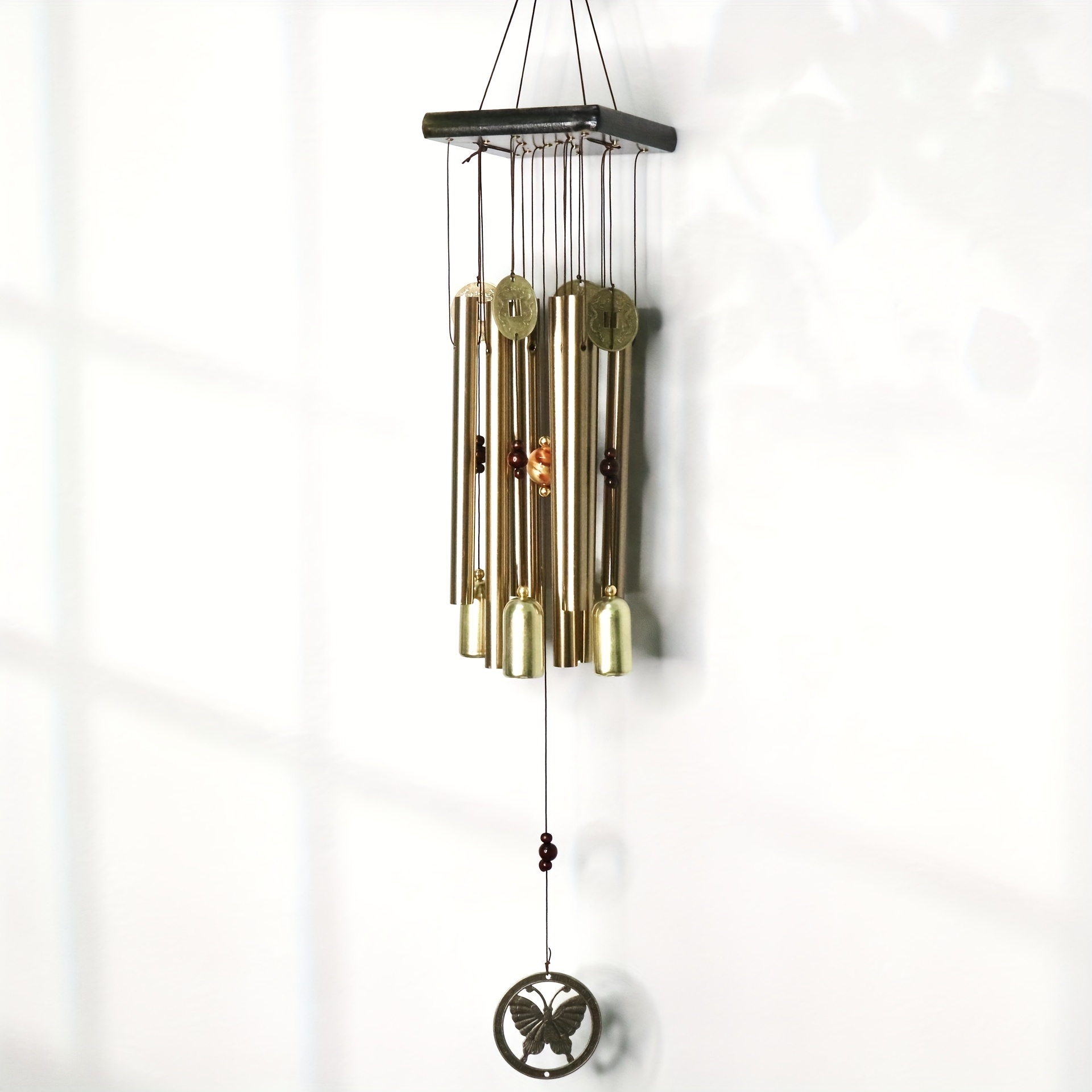 

1pc Large Outdoor Wind Chimes Copper Bell Antique Windchime Door Hanging With Aluminum Alloy Tubes Garden Home Decoration Yard Art Decor Outdoor