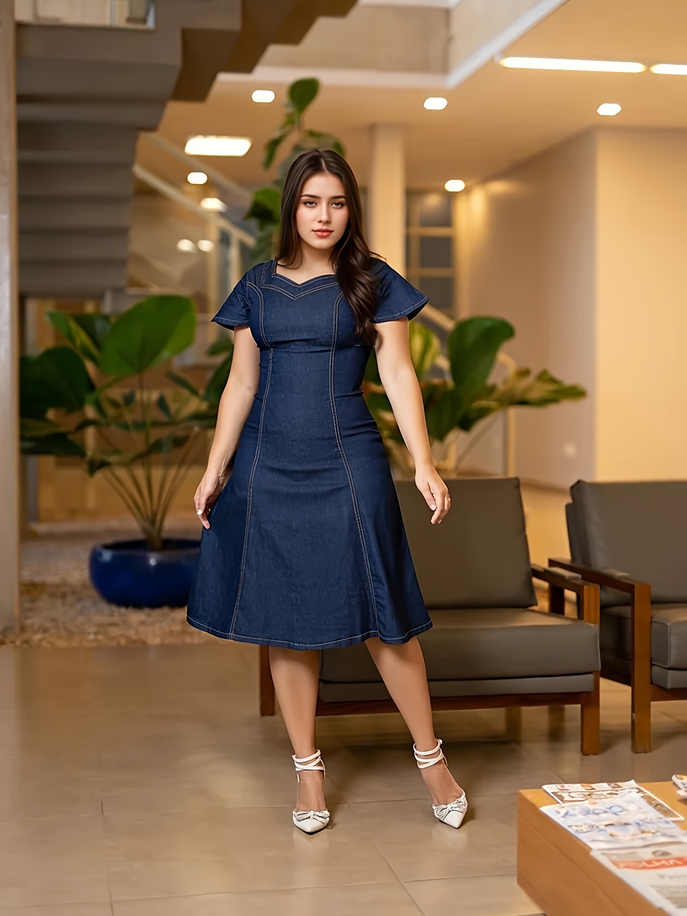 white christmas dresses Denim Dress with Button Down and Tie Waist – Simply Dixie Boutique Medium