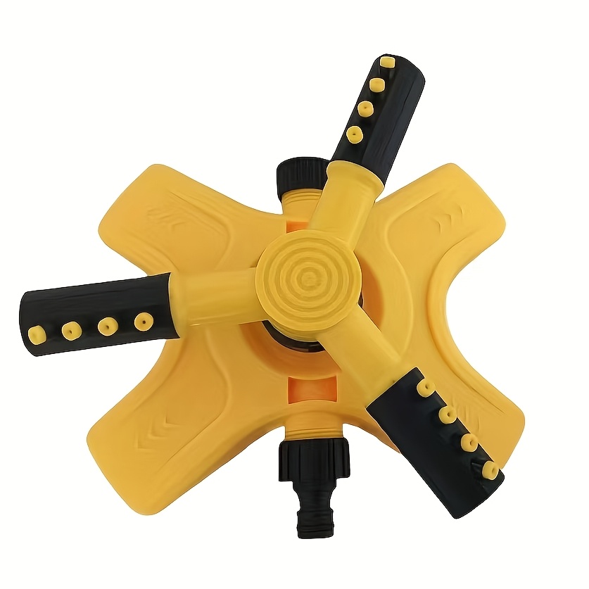 Image of 360-degree Automatic Rotating Lawn Sprinkler Suitable For Lawns, Gardens & Nurseries - Oscillating With Adjustable Distance, Durable Plastic, No Power/battery Required, For Outdoor Watering Coverage