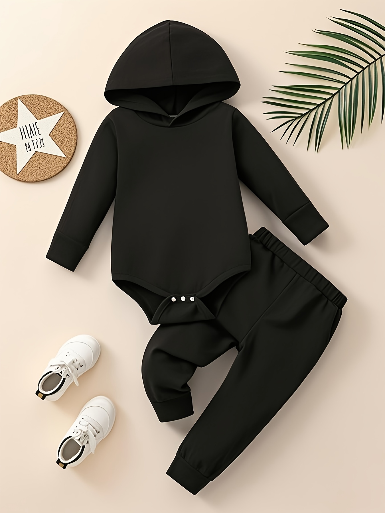 Ensemble 2 Pièces Bébé Garçon Automne/Hiver - Barboteuse Manches Longues Brodée + Pantalon - Taille 0-18 Mois - Coton/Polyester - 2