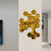 a set of 20 hexagonal acrylic mirror wall stickers to enhance the texture of diy three dimensional self to decorate home suitable for the decoration of the walls and doors of the living room bedroom bathroom and study room details 4