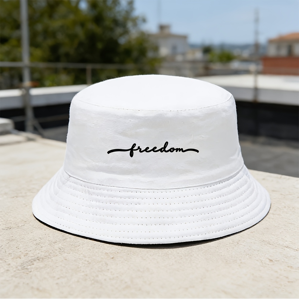 Fashionable "" Print Bucket Hat, Breathable Sun Hat, Suitable For Outdoor Sports And Camping, Extra-wide And Extra-deep Design For Large Head Circumferences, Oversized Bucket Hat, Trendy Bucket Hat