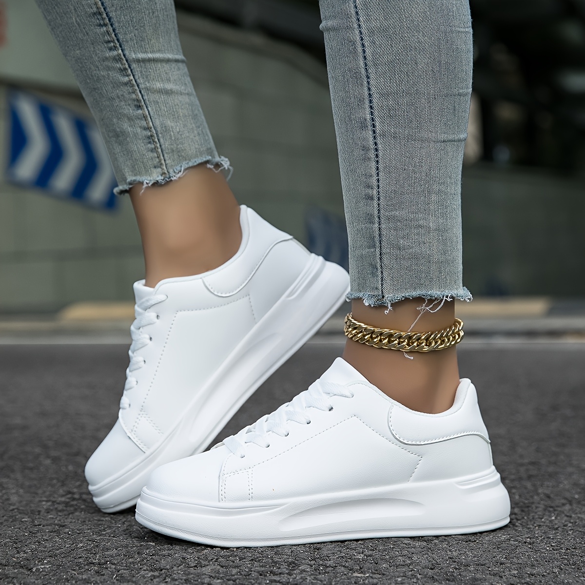 womens fashion casual skate shoes soft white sole season Temu