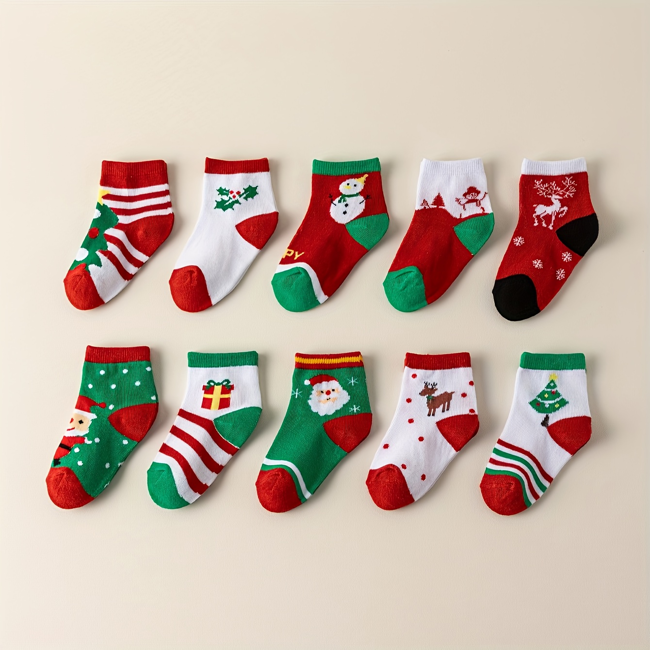 TEMU 10 Pairs Of Christmas Socks, Perfect For Holiday Gifts And Everyday Wear