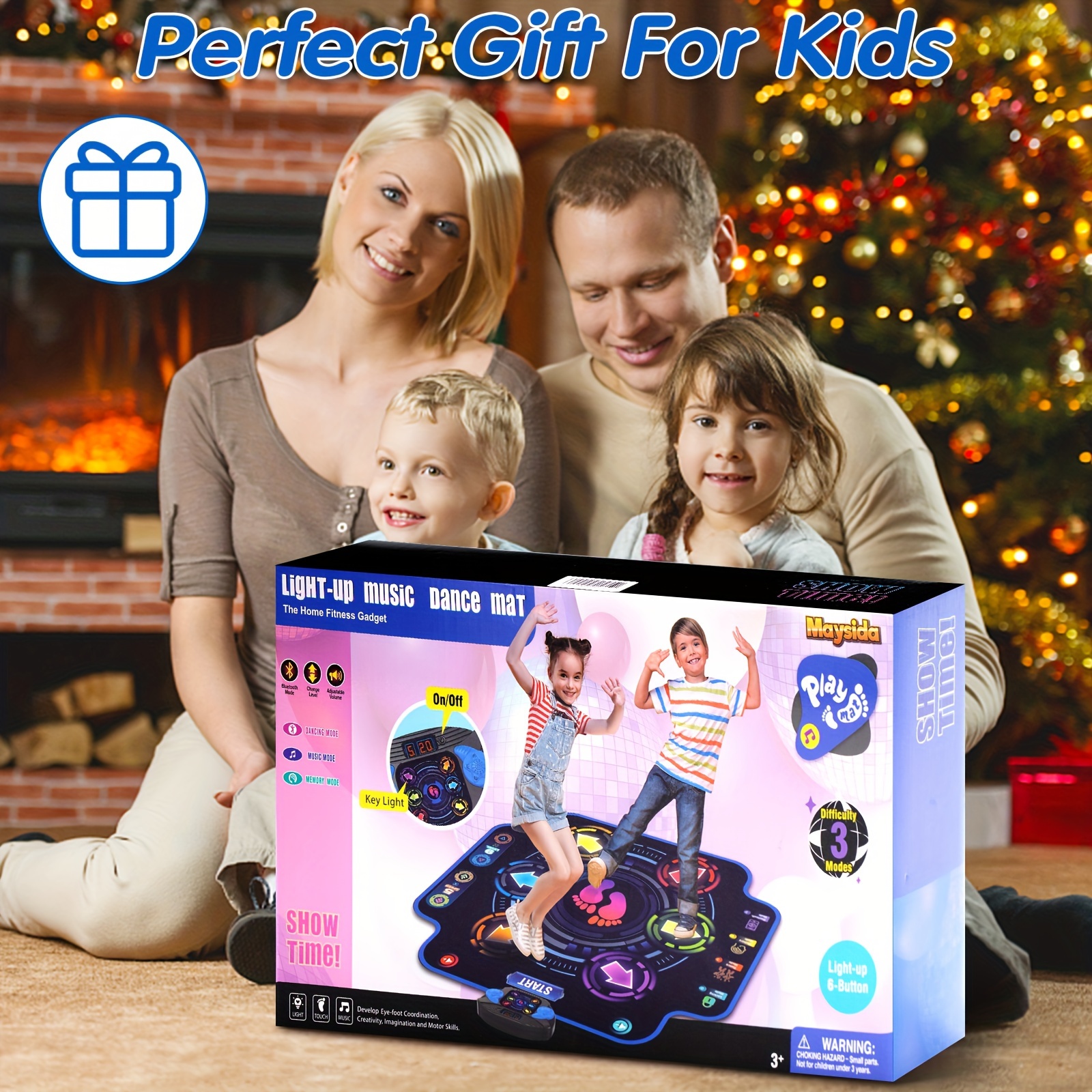 for kids electronic dance pad with light up 6 button music dance game mat with built in music 9 levels and 3 modes birthday gifts toys for girls ages 4 8 8 12 details 6