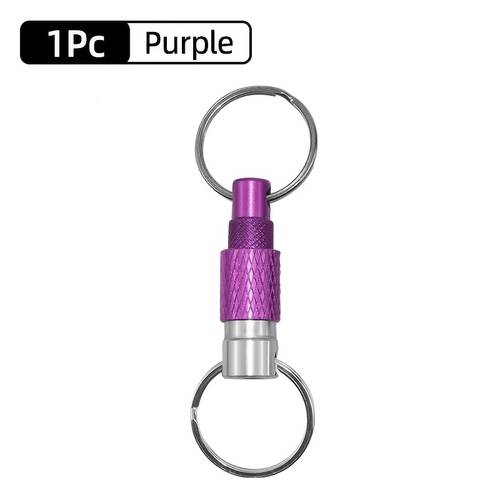 2/1 Pack Detachable Quick Release Keychain Split Ring Set for Bag Purse Belt Outdoor Gear Backpack Additions Metal Key Rings for Keys Wallets And Travel Essentials
