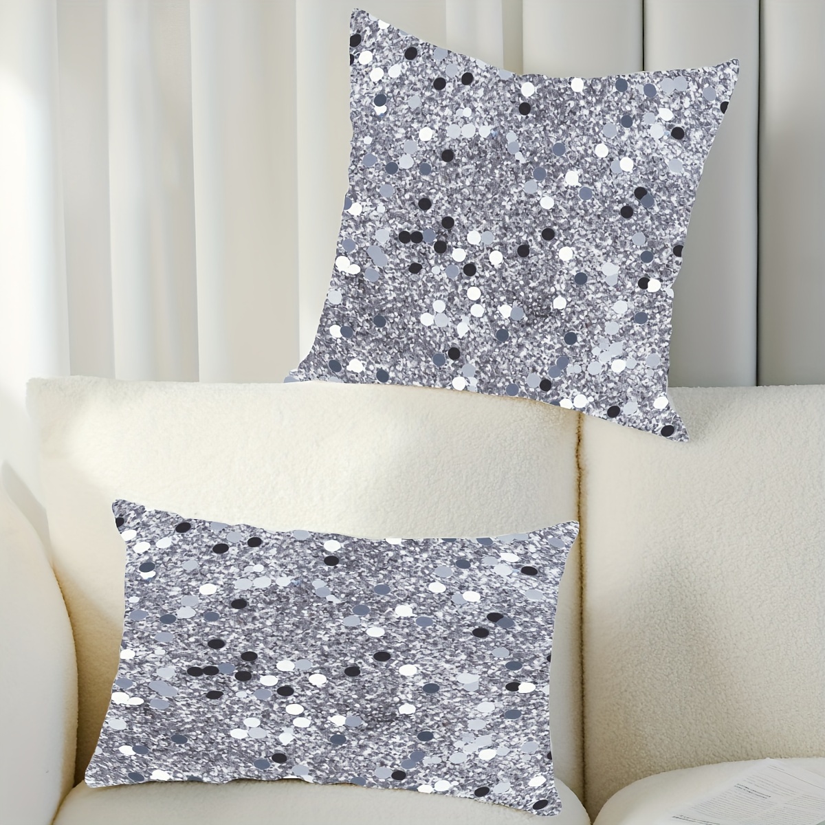 

1pc Contemporary Glittering Texture Pattern Digital Print Pillowcase, Soft Comfortable Cushion Cover For Bedroom & Sofa, Home Decor, Invisible Zip Closure, Durable Fabric (pillow Insert Not Included)