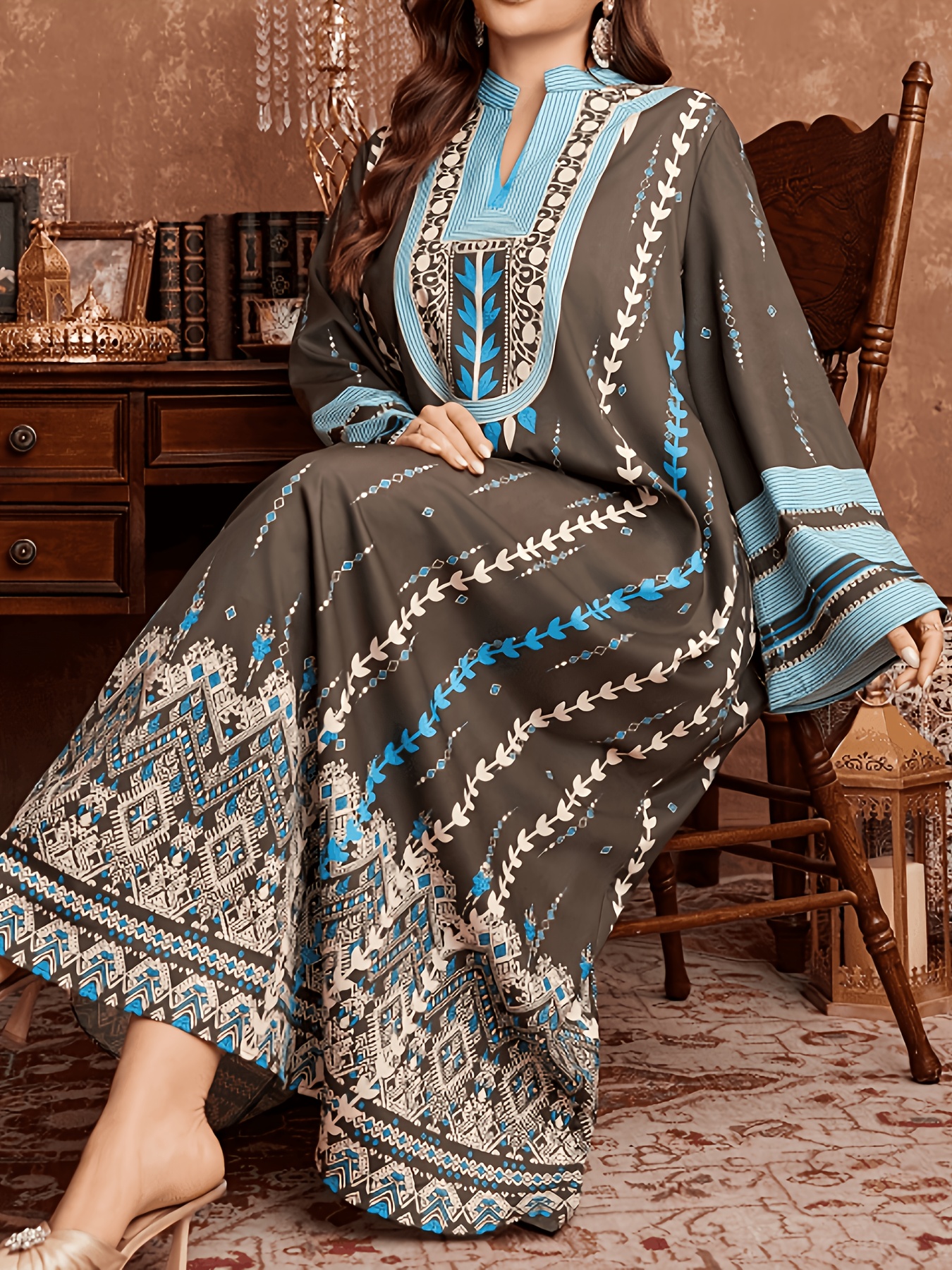 loose fitting plus size maxi dresses Plus Size, Women's Plus Size Arabic Dress