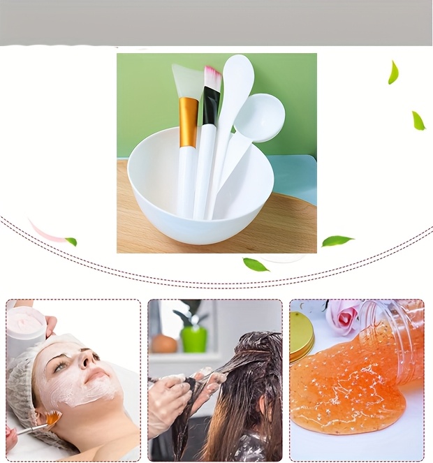 Gesichtsmasken Rühr-Set – Inkl. Schale, Bürste, Spatel, Löffel & Sprühflasche, Grün