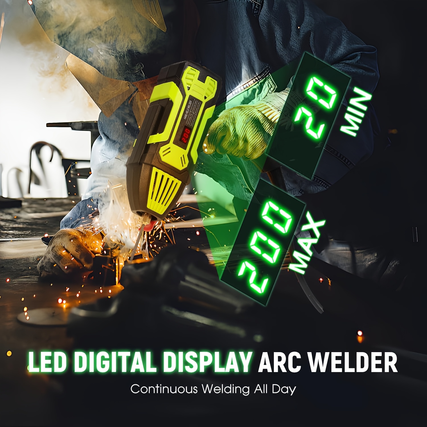 200A Tragbares ARC Hand-Schweißgerät mit LCD-Digitalanzeige, IGBT-Inverter, ideal für Heimprojekte