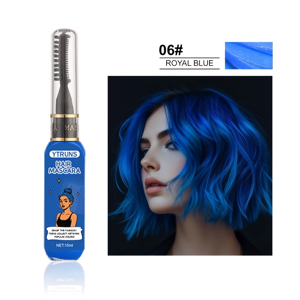 Temporary Hair Color Mascara 13 For Instant Highlighting Styling Washable Hair Dye For Party, Festival, Cosplay Daily Look Application, Non-sticky Quick Dry Formula, 15ml Each