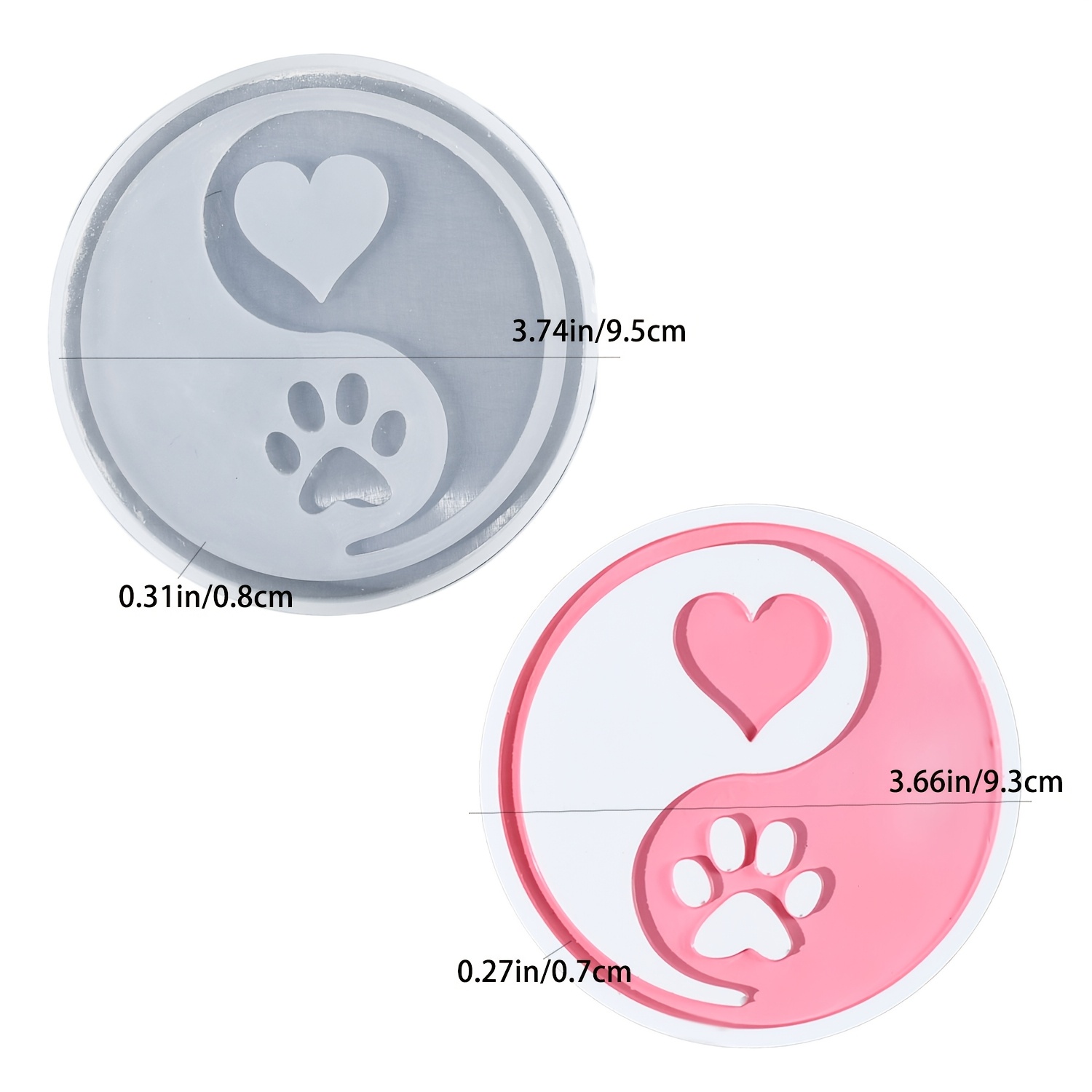 Image of Resin Casting Molds Pet Cat Cat Claw Coaster Silicone Mold, Cartoon Resin Coaster Drop Glue Mold, For Diy Home Decoration