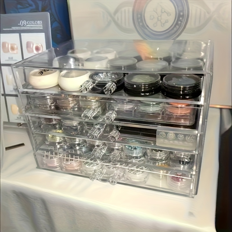 a 5 layer transparent acrylic desk organizer with drawers a modern multifunctional storage solution for cosmetics stationery and office supplies desk storage box stylish storage box plastic drawers desk drawer organizer jewelry box jewelry boxes Product details 4