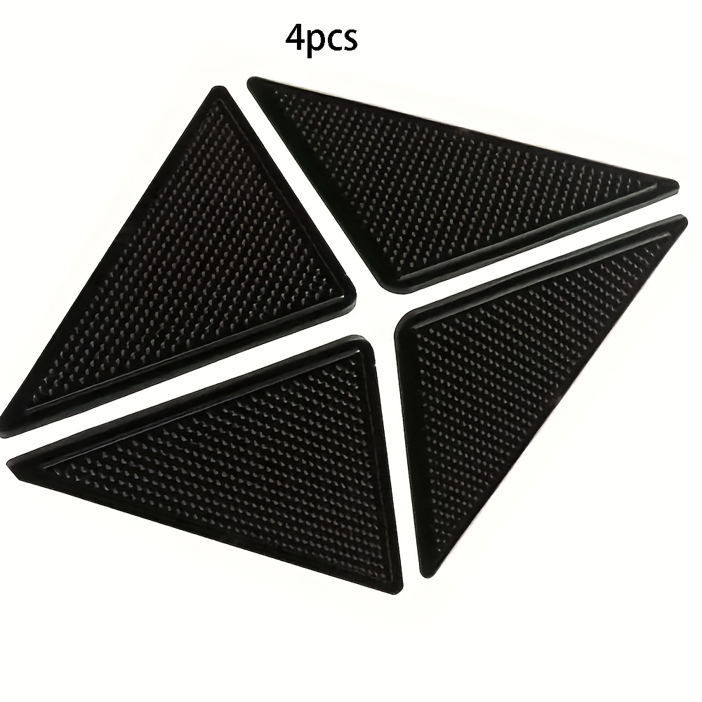 4/8pcs Triangular Bedroom Carpet Anti-slip Mat, Carpet Anti-slip Trapezoidal Sticker, Floor Mat Anti-slip Fixing Sticker, Self-adhesive Anti-slip Sticker