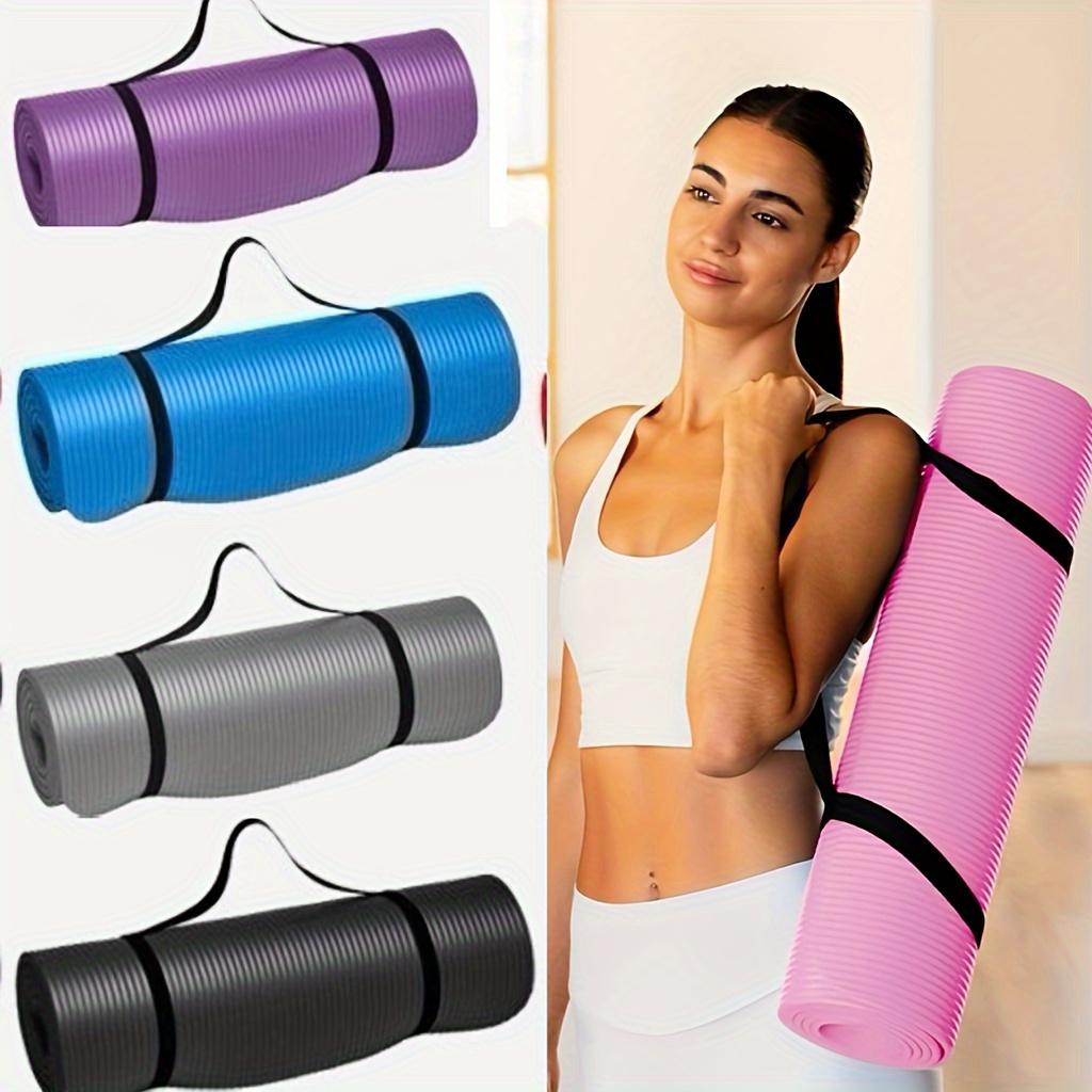 

Extra Nbr Yoga Mat For Beginners - Non-slip Exercise And Fitness Mat With Solid Color Pattern For Home And Gym - , Lightweight, And Cushioned Workout Mat For Women And Men - 183x61cm, 8mm