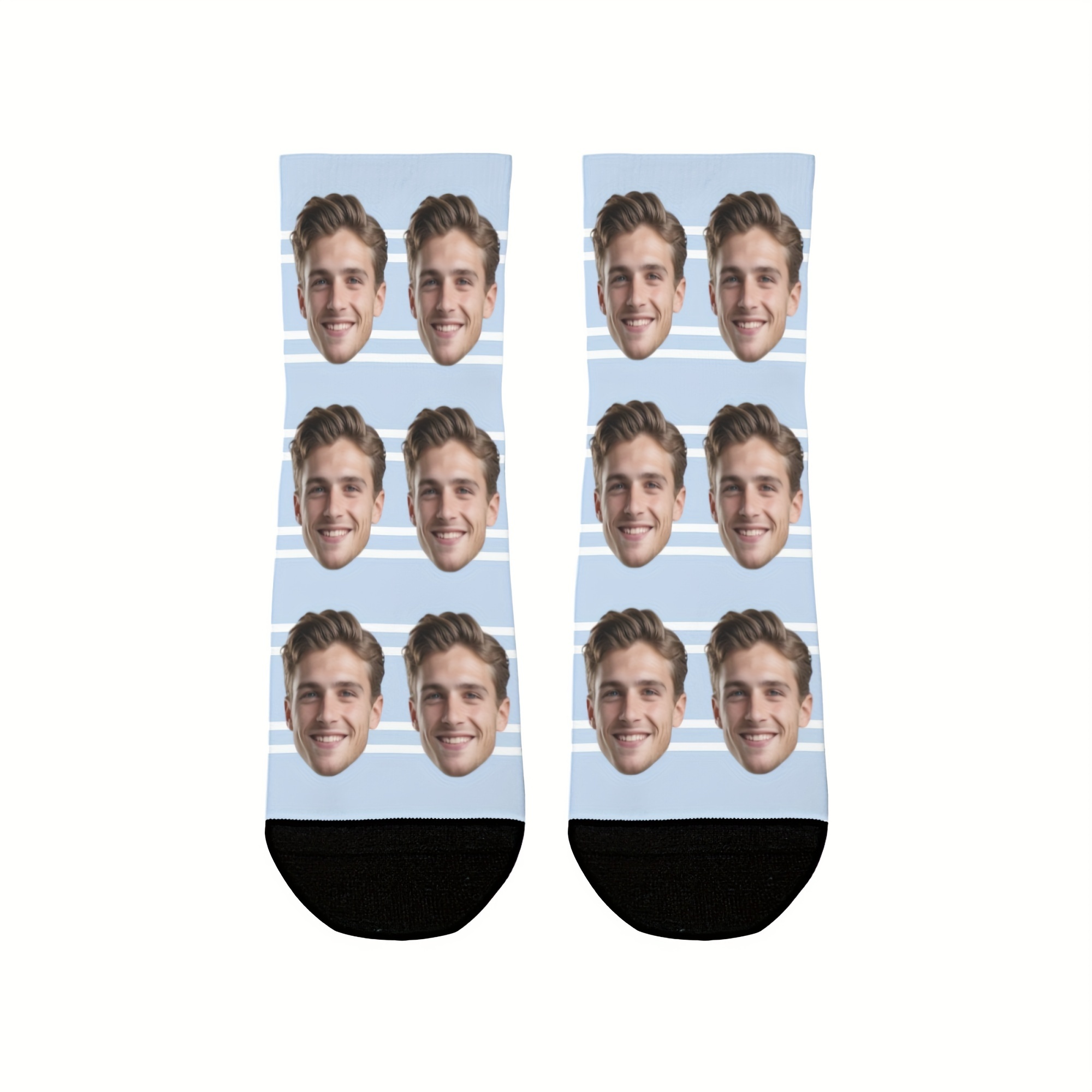 TEMU Custom Short Socks For Men, Novelty Summer Ankle Socks, Low-cut Socks, Personalized Gifts, Birthday Presents, Unisex Striped Socks