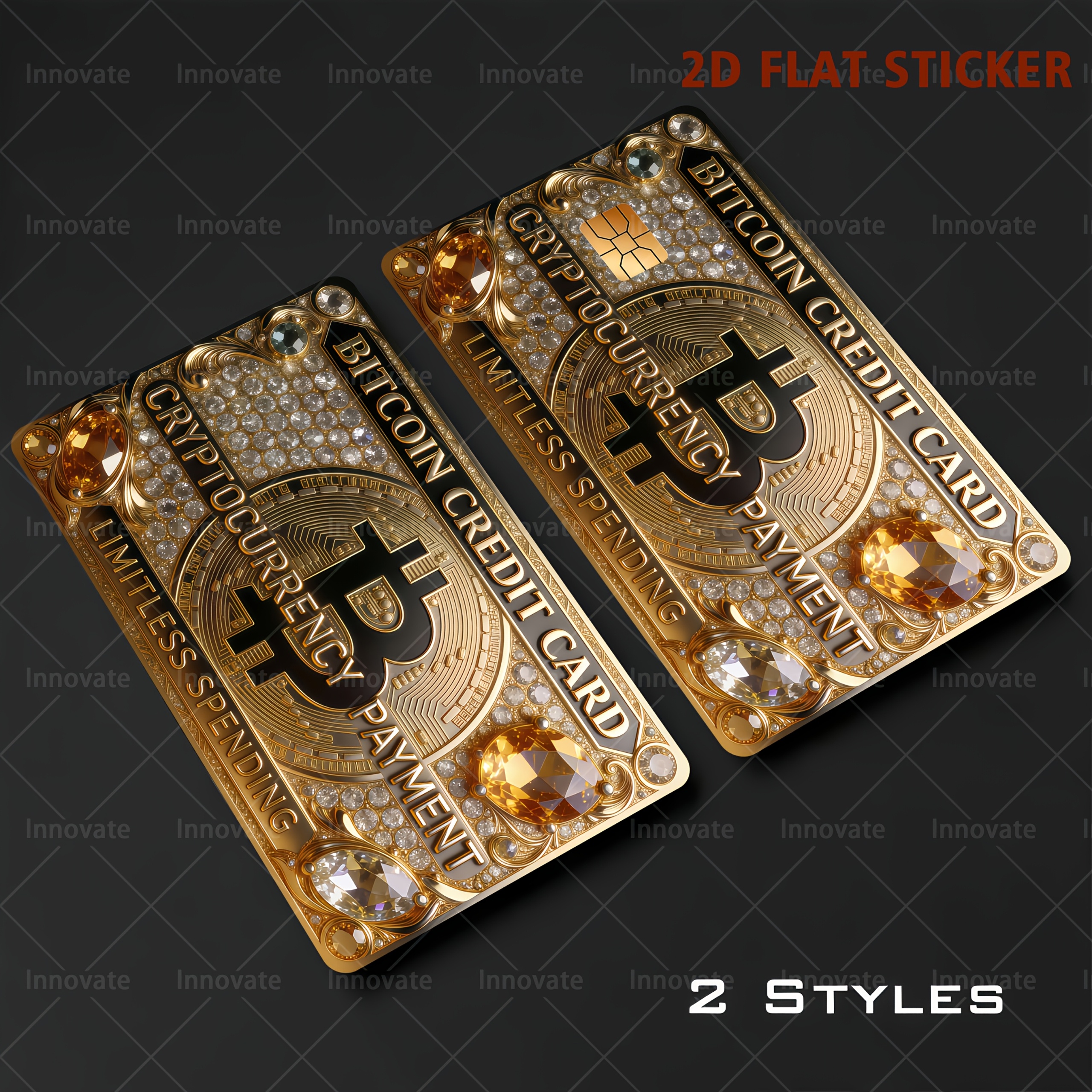 2pcs Of 2d Flat Bank Card Stickers, Creative Pattern Stickers, Vinyl Material For Bank Cards, Credit Cards, Debit Cards, Transit Cards, And Card Skins, 2d Flat
