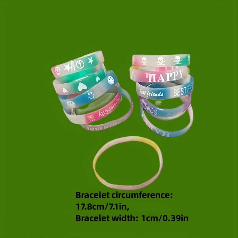4pcs Glow in Dark Silicone Rings Colorful Party Accessories