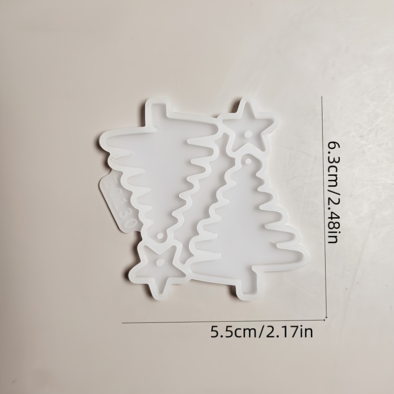 TEMU Molde de epoxi para aretes navideños, aretes de árbol de Navidad, colgante de decoración navideña, molde de silicona de resina, molde de aretes