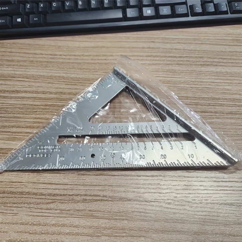 TEMU 7-inch Aluminum Alloy Carpenter' - Dual Metric & Measurements, Durable 90-degree Ruler For Construction And Framing