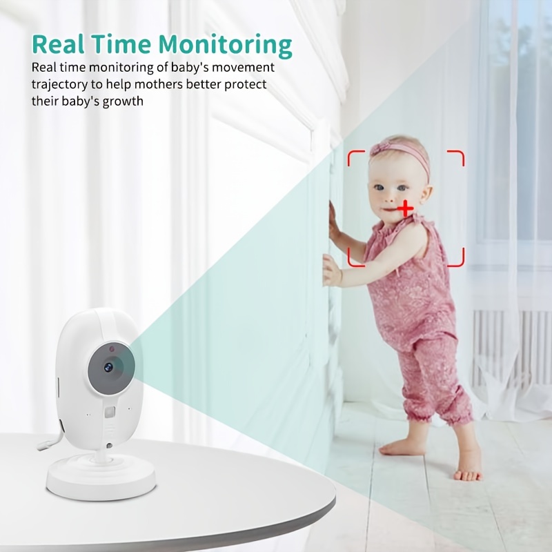 Monitor with 720P Camera, 8.89 cm LCD Screen, Wireless 274.32meter Transmission Video Monitor Range, Auto Night Vision, 2-Way Audio Calling, Temperature Sensor And 8 Lullaby Songs, Editor with Camera