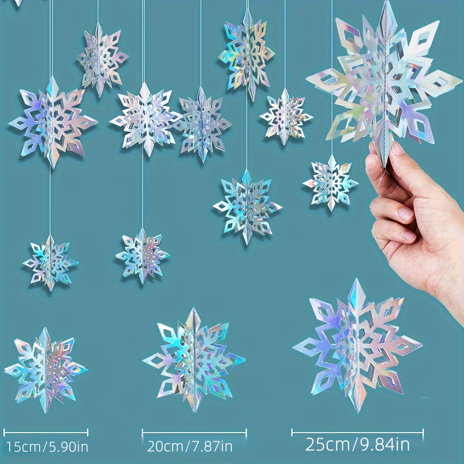3d Paper Snowflake Ornaments | Perfect For Party Decorations, New Year Celebrations, And Themed Events - Easy To Assemble Hanging Decorations