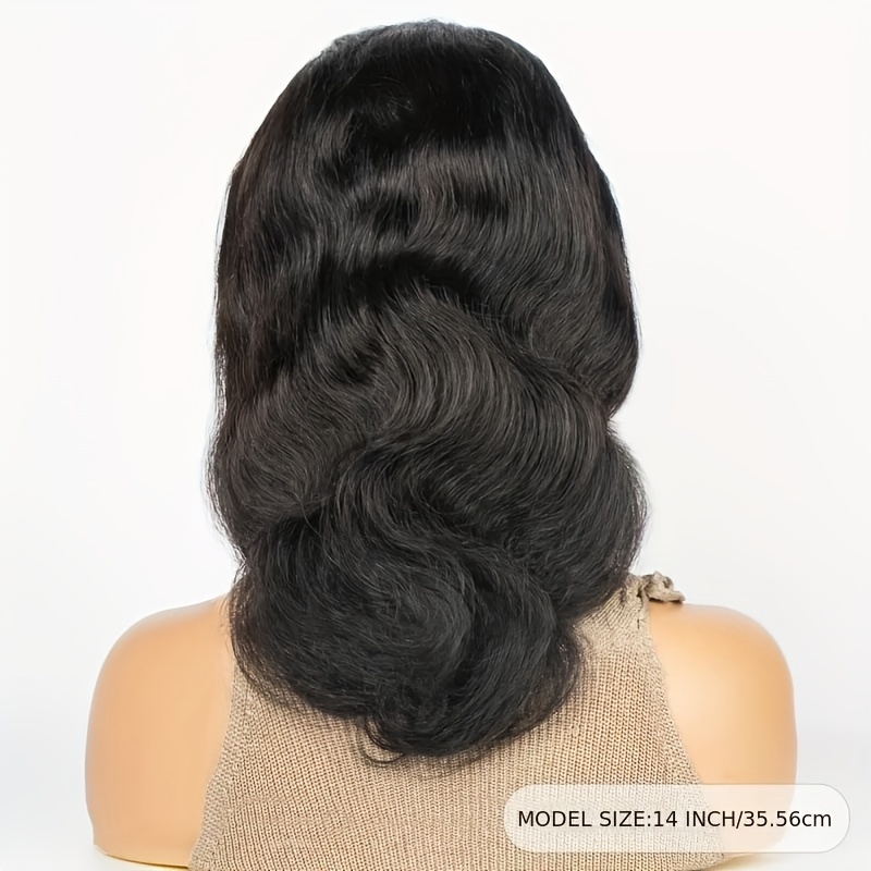 TEMU Body Wave Wigs With Bangs Human Hair Wigs For Women None Lace Front Wig 150% Density Brazilian Glueless Wig Full Machine Made Wig No Gel
