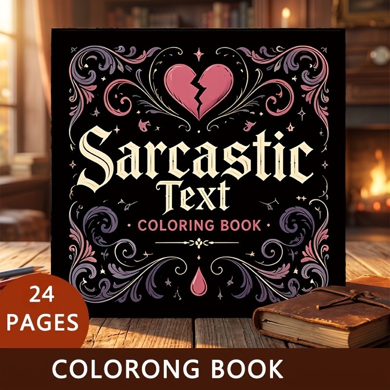 TEMU Livre de coloriage satirique avec citations sarcastiques spirituelles et tranchantes, fonds de gribouillages désordonnés, floraux et en page