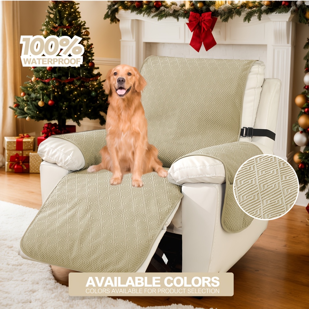 

1pc 2024 Winter New100% Waterproof Recliner Cover With Pockets, Upgraded Clasp, Pet Resistant, Recliner Protector For Bedroom, Office, Living Room, Home Decoration.23'' Recliner Chair