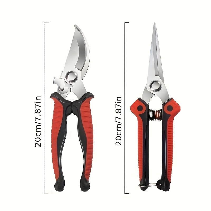 TEMU Lot de 2 outils de taille manuels à manche droit et , sécateurs, cisailles de jardin pour arbres fruitiers, pour tailler branches et fleurs,