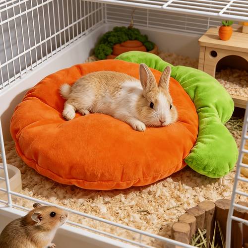 1pc carrot shaped pet bed pet mat soft hamster rabbit guinea pig etc small animal nest mat warm pet sleeping pad suitable for rabbits guinea and hamsters gift pet supplies pet nest pet mat