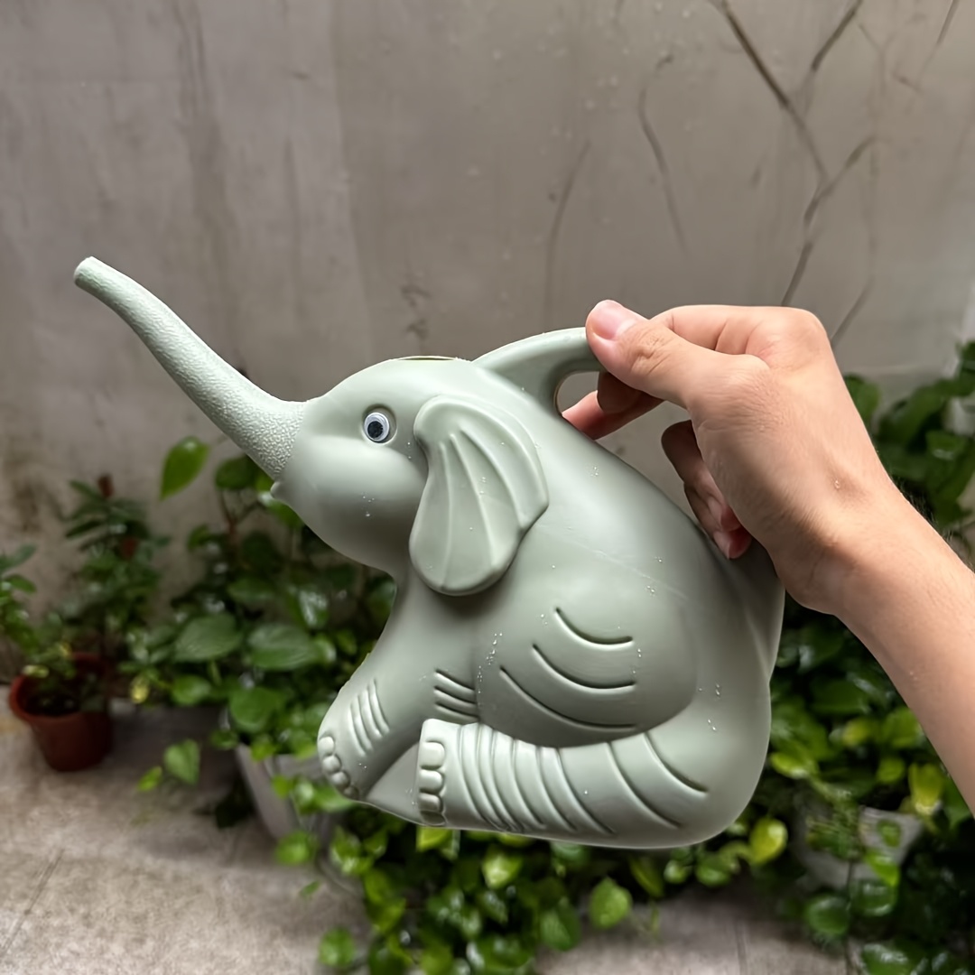 TEMU Watering Can Designed Like An Elephant, Made Of Sturdy Plastic For Garden Use - An Ideal Tool For Outdoor Watering, Suitable For Home And Lawn